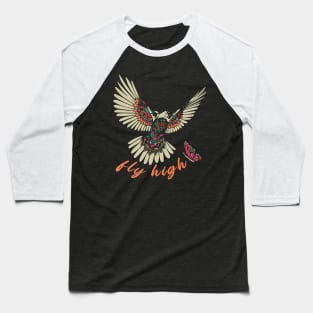 Fly high, pigeon and butterfly design Baseball T-Shirt